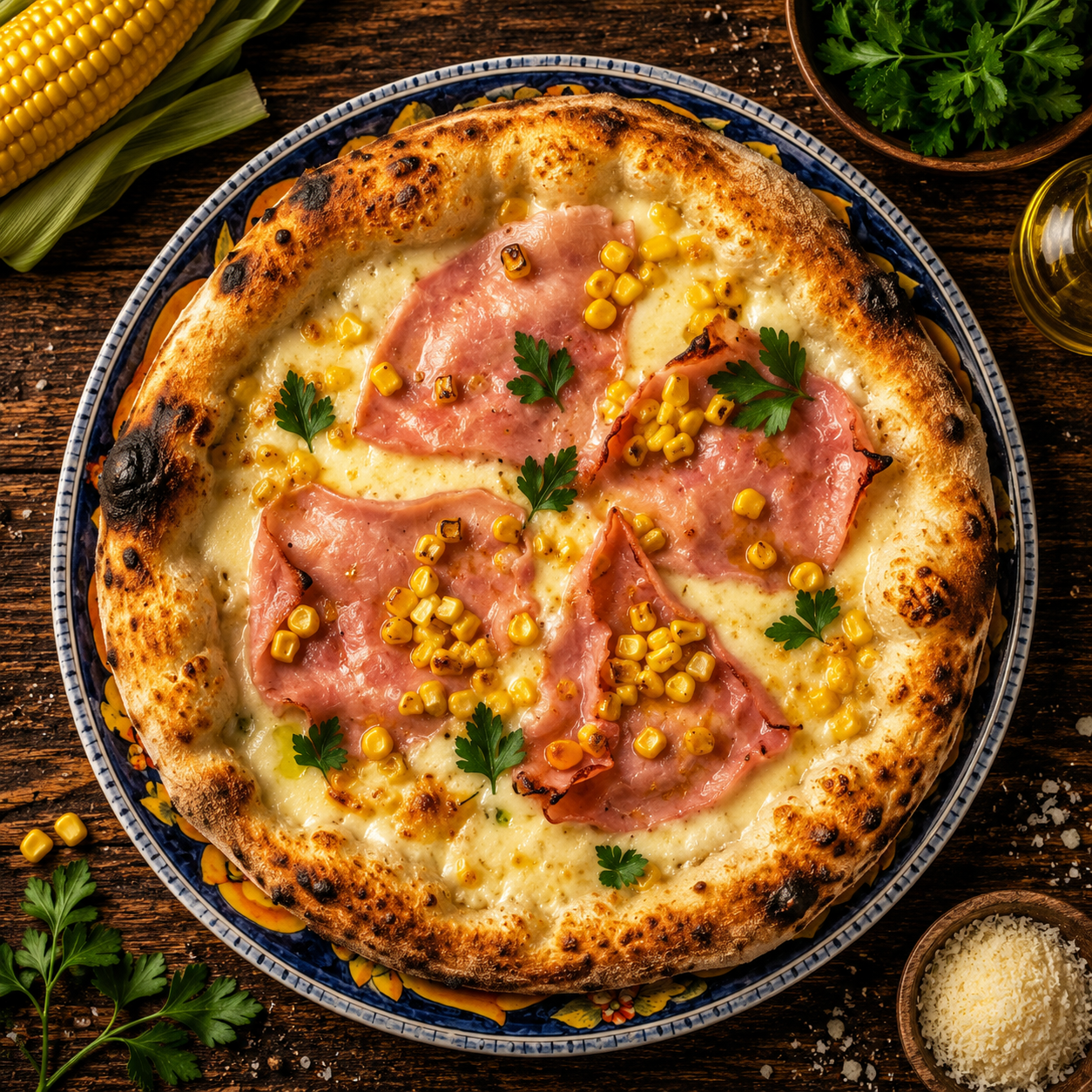 Italienische Spezialität Pizza Mimosa bei L'Antica Pizzeria Napoletana Stuttgart