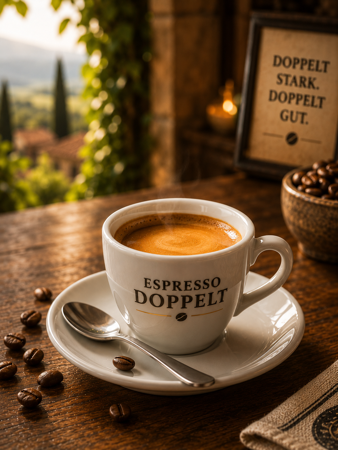 Italienischer Kaffee Espresso doppelt bei L'Antica Pizzeria Napoletana Stuttgart