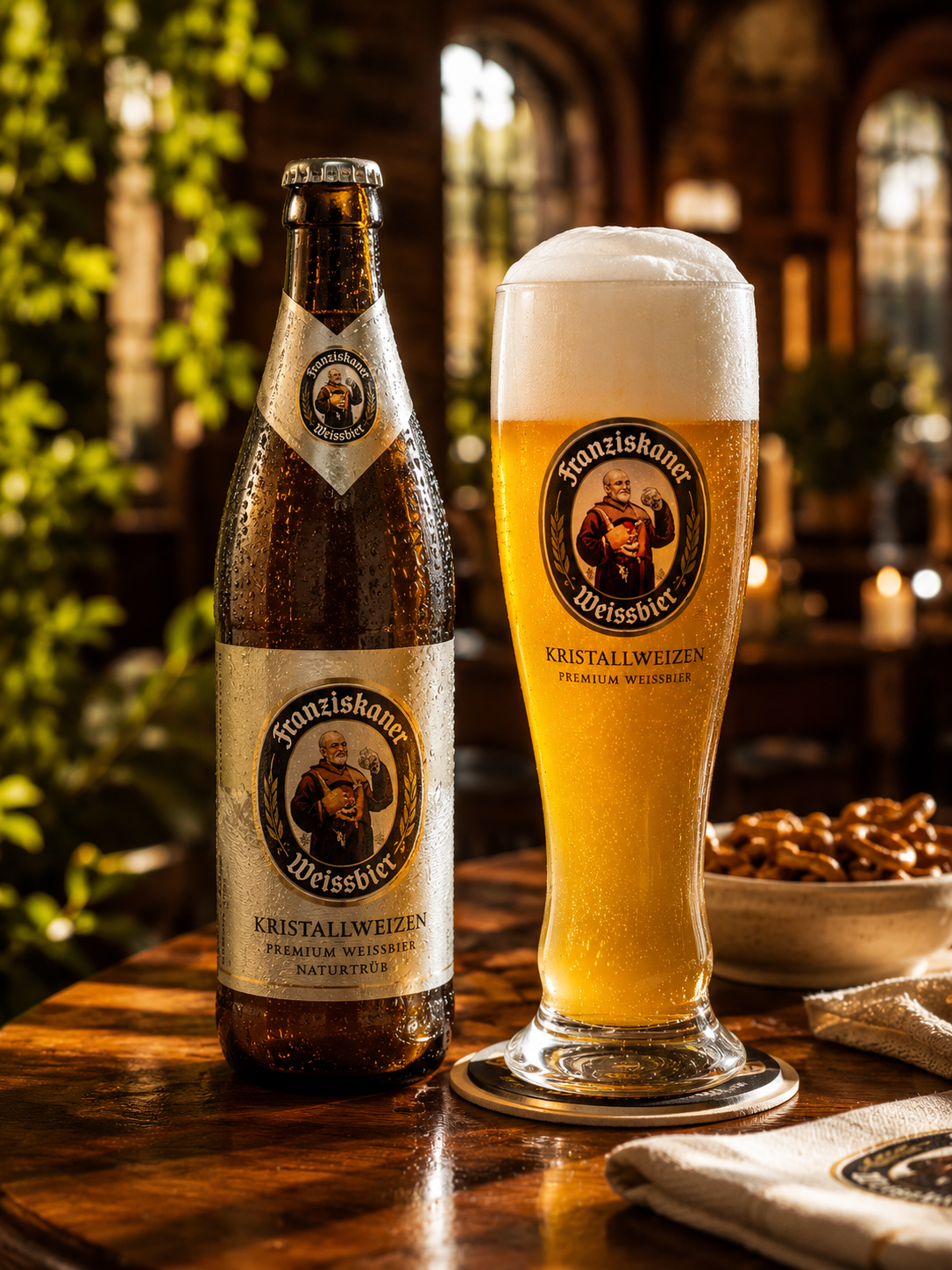 Bier Franziskaner Kristallweizen bei L'Antica Pizzeria Napoletana Stuttgart