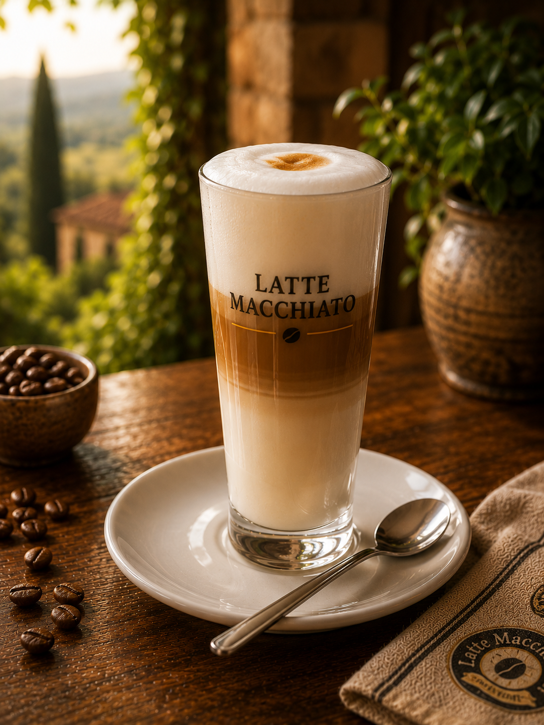 Italienischer Kaffee Latte Macchiato bei L'Antica Pizzeria Napoletana Stuttgart