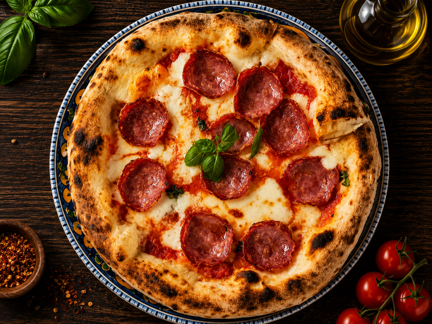 Neapolitanische Pizza Salame bei L'Antica Pizzeria Napoletana Stuttgart