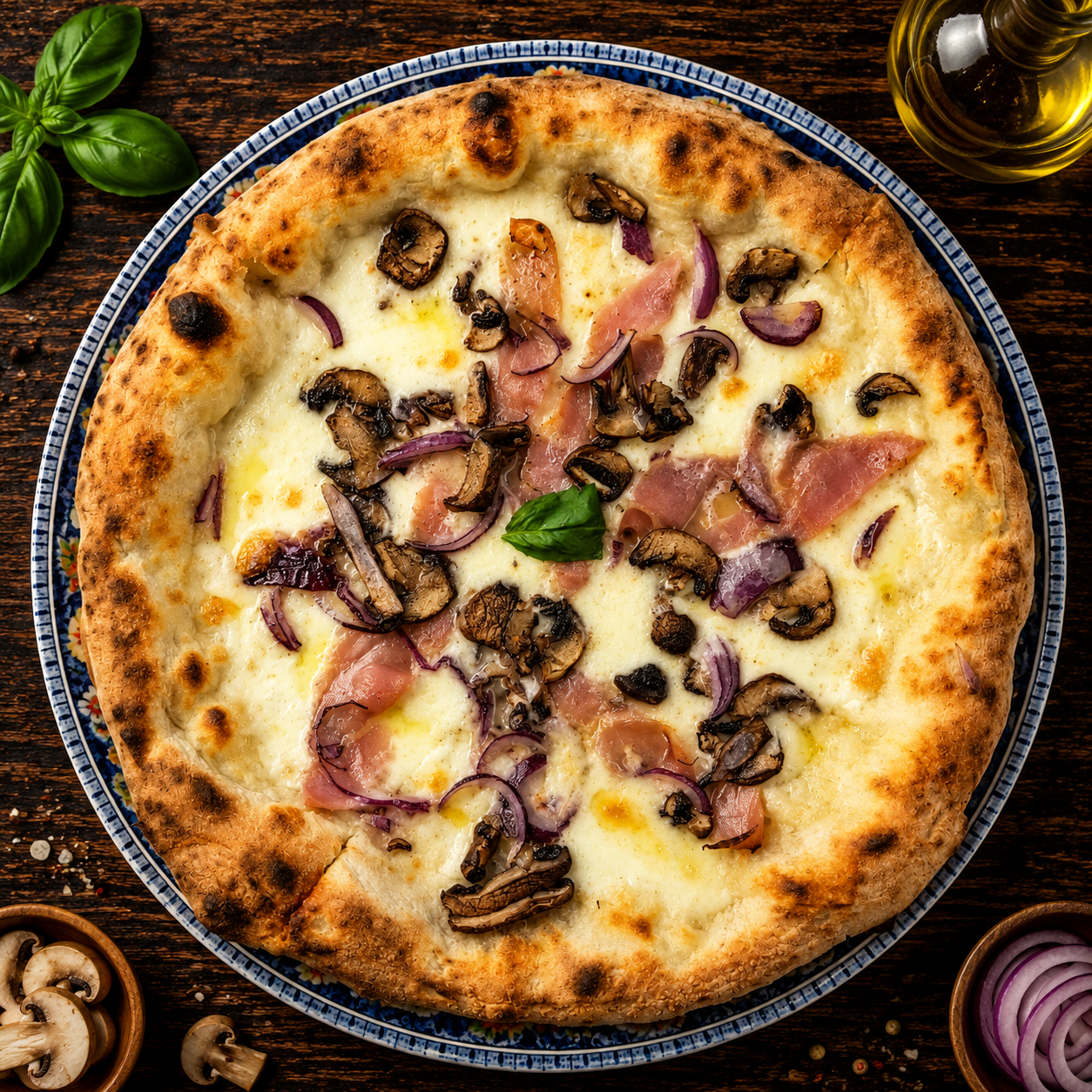 Neapolitanische Pizza La Tedesca Bianca bei L'Antica Pizzeria Napoletana Stuttgart