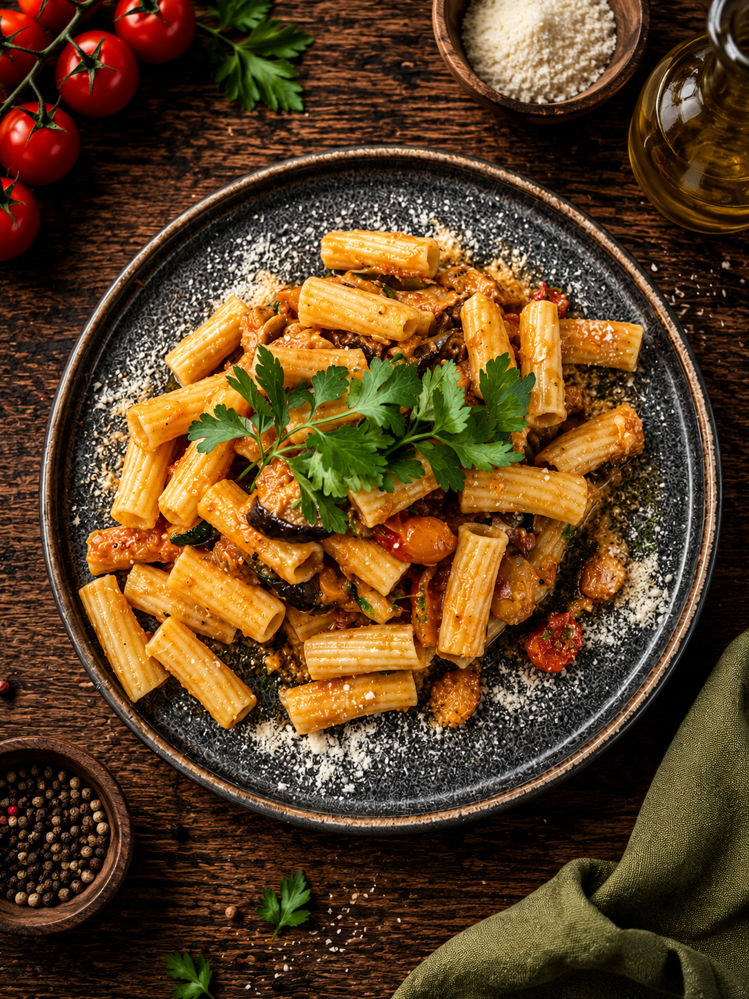 Italienische Spezialität Rigatoni mit Gemüse bei L'Antica Pizzeria Napoletana Stuttgart
